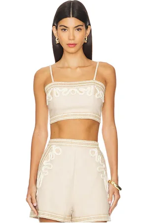 PATBO Top de lino bordado en color beige talla 0 en - Beige. Talla 0 (también en 10, 2, 8).