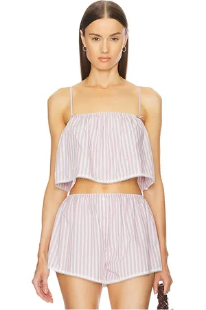 Helsa Camisola wide stripe poplin en color mauve talla L en - Mauve. Talla L (también en M, S, XL, XXS).