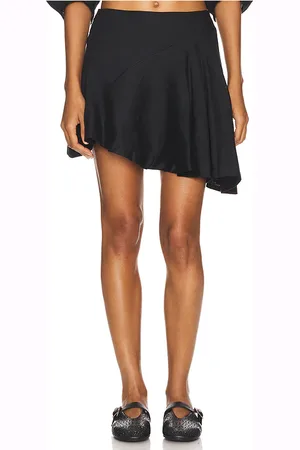 FAITHFULL THE BRAND Minifalda asimétrica antibes en color talla S en - Black. Talla S (también en L, XS).