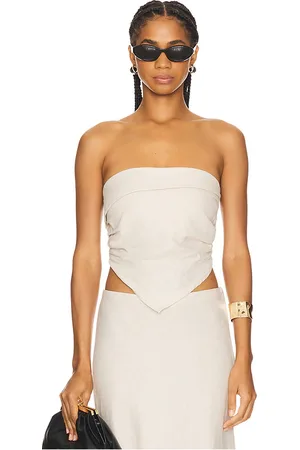 FAITHFULL THE BRAND Top sin tirantes antibes en color beige talla M en - Beige. Talla M (también en XS).