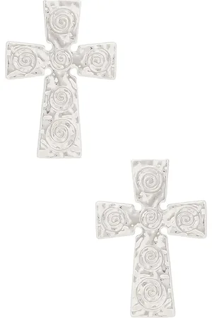 8 Other Reasons Pendientes cross en color metálico talla all en - Metallic Silver. Talla all.