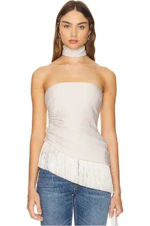 House of Harlow X revolve hera fringe top en color beige talla L en - Beige. Talla L (también en M, S, XL).