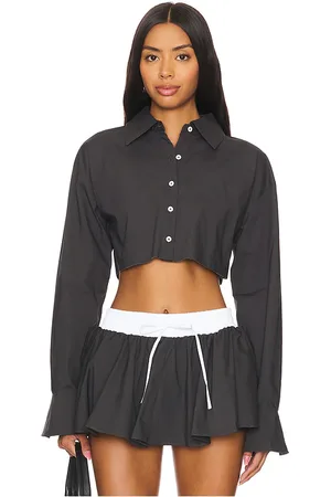 Lovers And Friends Palmer cropped top en color gris talla L en - Grey. Talla L (también en M, XL).