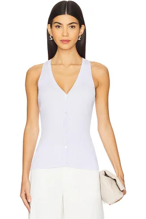 THEORY Chaleco slim rib en color lavanda talla L en - Lavender. Talla L (también en S).