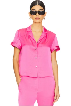 THEORY Camisa camp en color rosado talla L en - Pink. Talla L (también en M, XS).