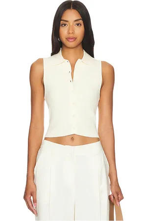 Lovers And Friends Esti sleeveless polo vest top en color talla XL en - Cream. Talla XL (también en XS).