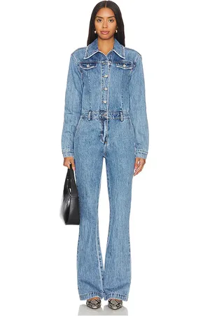 SER.O.YA Mabel fitted mid rise jumpsuit en color denim-medium talla L en - Denim-Medium. Talla L (también en M).