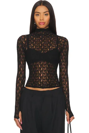 ENZA COSTA Cuello alto de encaje en color talla S en - Black. Talla S (también en L, XS).