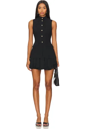 Amanda Uprichard Vestido justine en color negro talla S en - Black. Talla S (también en XS).