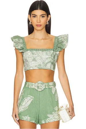 HEMANT AND NANDITA Top corto en color talla XL en - Green. Talla XL (también en XS).