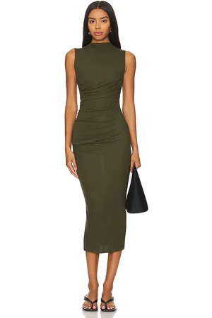 ENZA COSTA Vestido midi en color militar talla M en - Army. Talla M (también en L, XL).