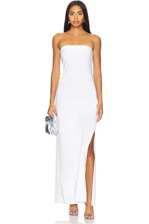 Norma Kamali Vestido largo strapless tailored side slit en color blanco talla S en - White. Talla S (también en XS, XXS).