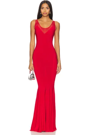 Norma Kamali Vestido largo racer fishtail en color rojo talla S en - Red. Talla S (también en XL, XS, XXS).