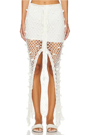 ANDREEVA Falda larga de ganchillo handmade crochet skirt en color talla XL en - White. Talla XL (también en L).