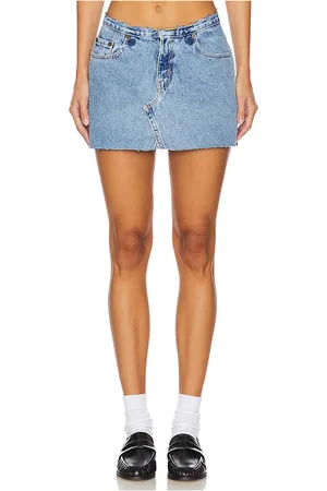aligrace Microfalda undone mini rise en color denim claro talla 28 en - Denim-Light. Talla 28 (también en 33, 34).