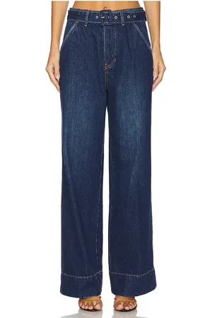 VERONICA BEARD Pierna ancha tiro alto taylor en color denim-dark talla 25 en - Denim-Dark. Talla 25 (también en 31).