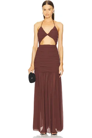 Michael Costello Vestido largo acacia en color talla L en - Brown. Talla L (también en M, S, XL, XS, XXS).
