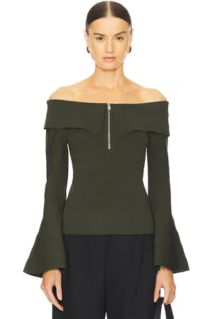 Simkhai Rebecka off shoulder top en color verde talla M en - Green. Talla M (también en S, XS).
