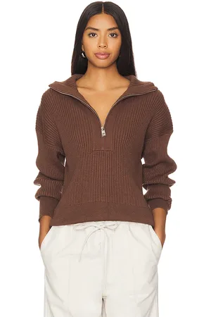 Varley Tejido de media cremallera janie en color marrón talla L en - Brown. Talla L (también en M, S, XS).