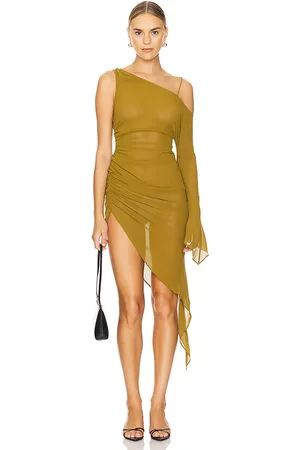 h:ours Vestido midi rei en color talla M en - Olive. Talla M (también en S, XL, XS, XXS).