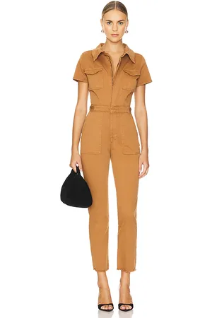 GOOD AMERICAN Utility fit for success jumpsuit en color bronce talla 5X en - Tan. Talla 5X (también en 3X, L, M, S).