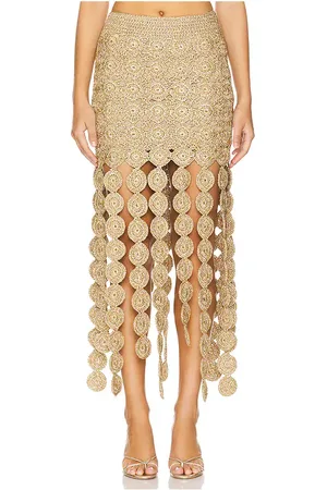 SIMON MILLER Falda beep beep en color oro metálico talla M en - Metallic Gold. Talla M (también en XL, XS).