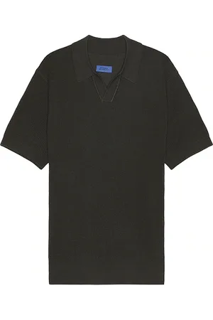 Saturdays NYC Alex merino wool open placket polo en color verde talla L en - Green. Talla L (también en S, XL/1X).