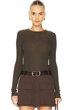 ENZA COSTA Camiseta cuello redondo en color militar talla L en - Army. Talla L (también en XL).