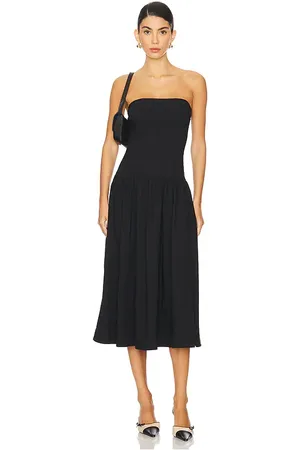 WeWoreWhat Vestido midi strapless corset en color talla 0 en - Black. Talla 0 (también en 00, 10, 2, 4, 6, 8).