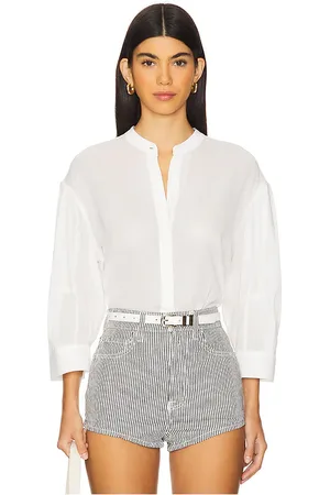 Frame Camisa con mangas abullonadas modern en color talla L en - White. Talla L (también en M).