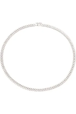 Shashi Collar tenis brick en color plateado metálico talla all en - Metallic Silver. Talla all.