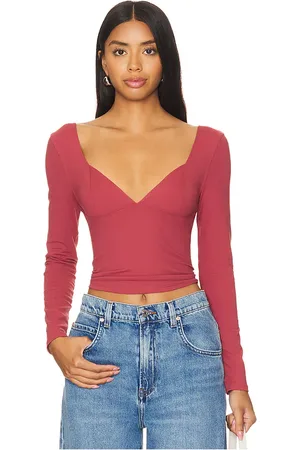 Free People Camisola de manga larga intimately fp duo en color rojo talla L en - Red. Talla L (también en M, S).