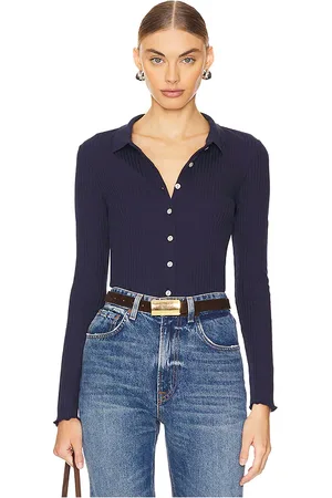 Goldie Estelle Cárdigan lettuce hem en color talla L en - Navy. Talla L (también en M, S, XS).
