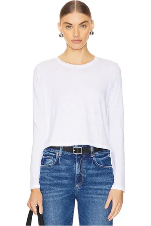 Goldie Estelle Camisa long sleeve cropped boy crew en color talla M en - White. Talla M (también en S, XS).