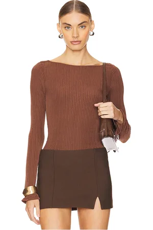 Paige Lucina top en color chocolate talla M en - Chocolate. Talla M (también en XL).