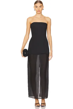 SNDYS Vestido transparente chloe en color talla L en - Black. Talla L (también en M, S, XL, XS, XXS).