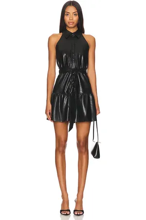 ALICE+OLIVIA Minivestido miranda vegan tiered en color talla 0 en - Black. Talla 0 (también en 2, 8).