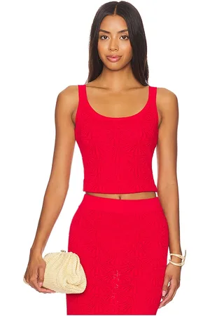 SNDYS X revolve josefina top en color talla L en - Red. Talla L (también en M, XL).