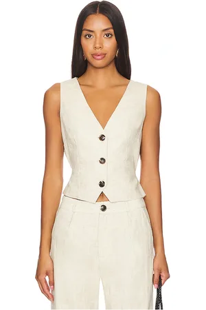 SNDYS Chaleco de lino allegra en color blanco talla L en - White. Talla L (también en XS, XXL).