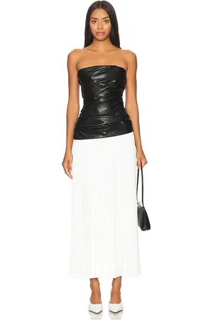 Simkhai Vestido midi con bustier y sin tirantes arie en color negro, blanco talla 0 en - Black,White. Talla 0 (también en 2, 4, 6