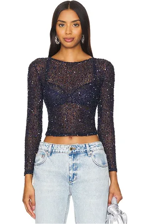 Retrofete Top con lentejuelas torrey en color azul marino talla L en - Navy. Talla L (también en M, S, XL, XS).