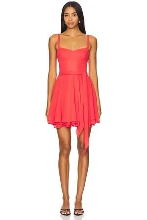 Amanda Uprichard Vestido anais en color rojo talla M en - Red. Talla M (también en S, XS).