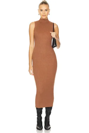 Lovers And Friends Vestido midi adalee en color talla L en - Brown. Talla L (también en M, S, XS).