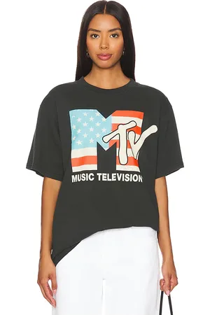 Philcos Camiseta boxy mtv u.s.a en color negro talla L en - Black. Talla L (también en M, S, XL/1X).