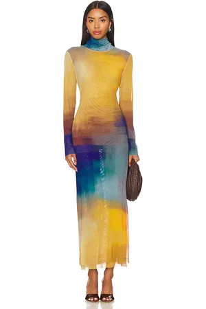MISA Vestido liv en color amarillo talla M en - Yellow. Talla M (también en S, XS).