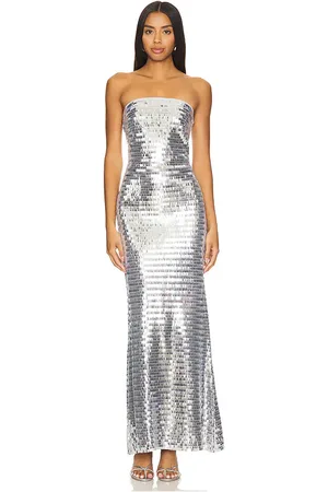 SIMON MILLER Vestido sculpty strapless sequin en color plateado metálico talla 10 en - Metallic Silver. Talla 10 (también