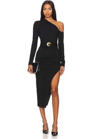 Nicholas Vestido midi shiloh en color talla 10 en - Black. Talla 10 (también en 6).