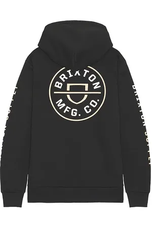 Brixton Sudadera crest en color negro talla M en Black Sand & White - Black. Talla M (también en S).