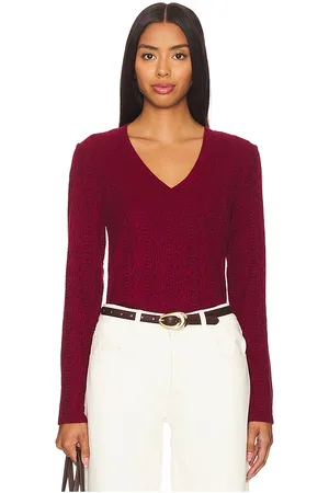 Bobi Manga larga v neck en color burgundy talla L en - Burgundy. Talla L (también en M).