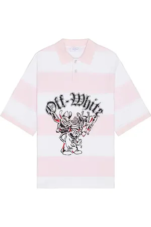 OFF-WHITE Bicolor gang short sleeve polo en color rosado talla L en - Pink. Talla L (también en S).